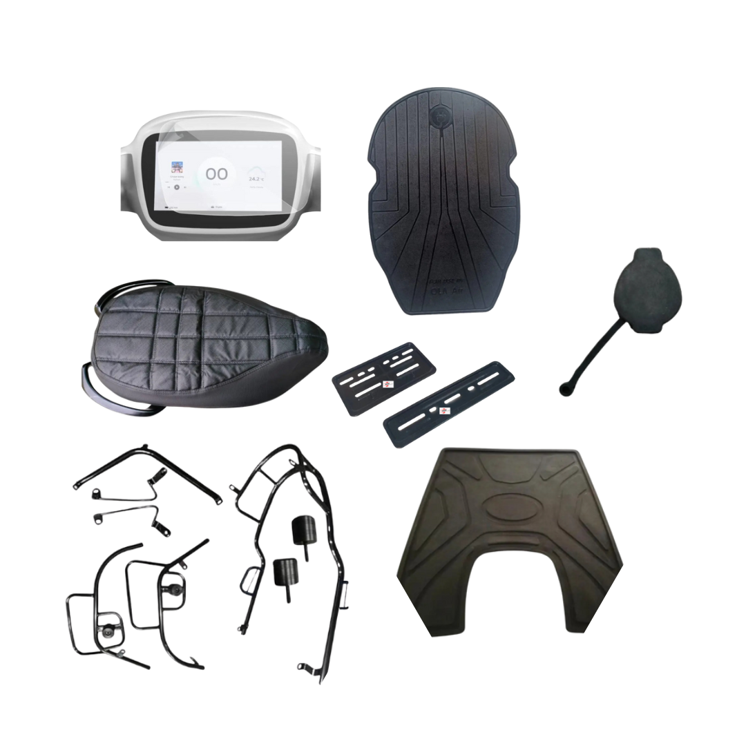 Combo Pack Of 7 In one Accessories Kit with motta pipe crash guard For Ola S1 Air/S1 Pro Gen2/S1 Pro Gen3