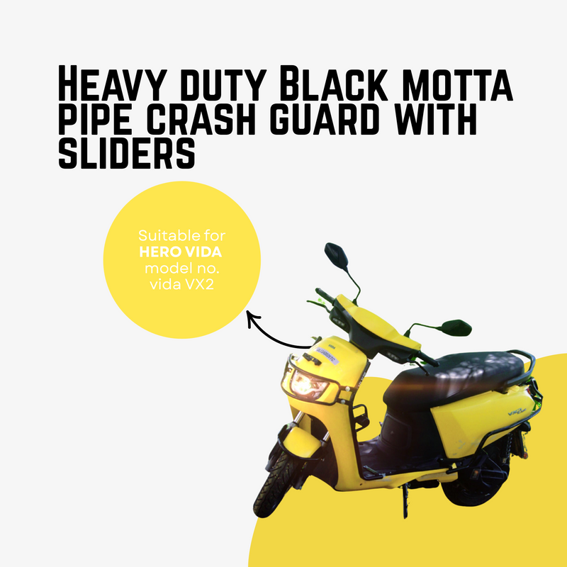 Heavy duty Black Motta pipe crash guard with sliders for Vida VX2
