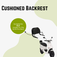 Ola Premium Cushioned Black Metal Backrest For Ola S1/S1 Pro Gen1