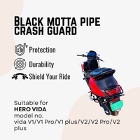 Black motta pipe crash guard with sliders for vida V1/V1 Pro/V1 plus/V2/V2 Pro/V2 plus