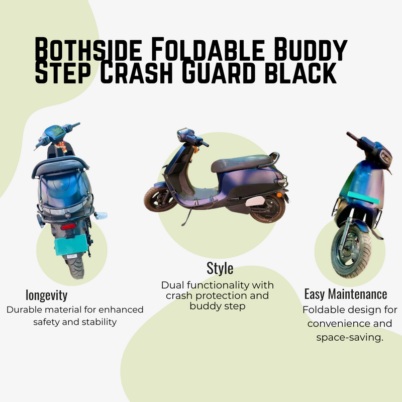Bothside Foldable Buddy Step Crash Guard black For Ola S1 Air/S1 Pro Gen2/S1 X+/Gen 3